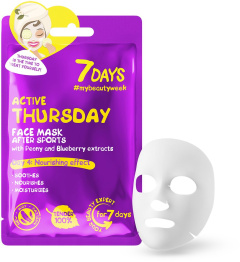 7DAYS Face Mask Active Thursday After Sports Peony&Blueberry (28g)