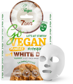 7DAYS Go Vegan Yummy Sheet Face Mask Monday White Day For Loving Yourself (25g)