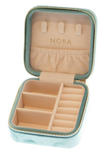 Nora Norway Jewelry Box Velvet Aqua